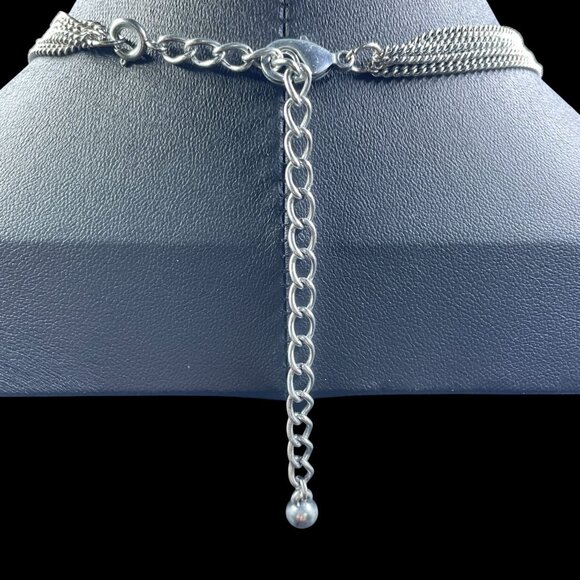 Premier Designs Hammered Silver Statement Necklace Glam Career Chic Y2K Jewelry - Picture 6 of 10